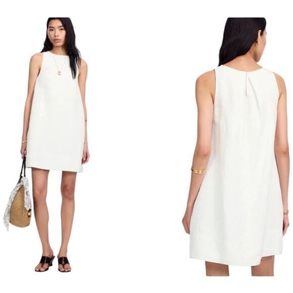 Madewell Dresses & Skirts - NWT Madewell Linen Dress White Shift Mini With pockets Size XXS